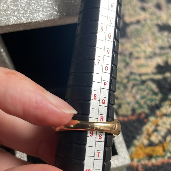 Elegant Gold Ring dome pave zirconia diamond gold band - Picture 11 of 17